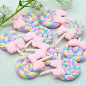 Mini polymer clay lollipops